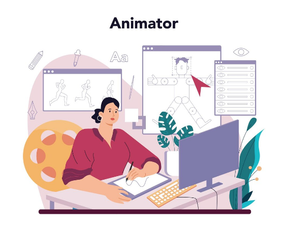 Animation process by animator 
